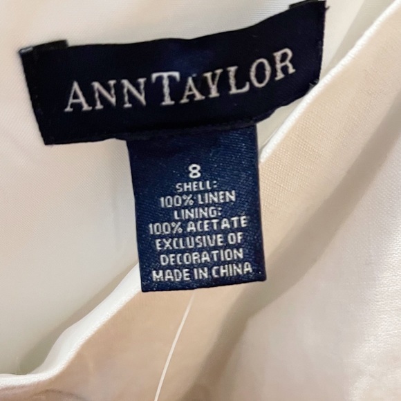 Vintage Ann Taylor White Linen Camisole Sequin Strap Blouse Sz 8 Cottagecore - Picture 7 of 9